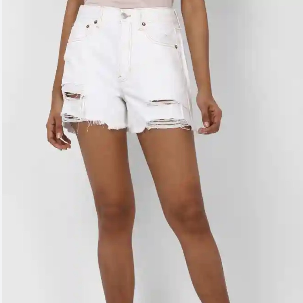 American Eagle Super Stretch Denim Shorts White Size 0